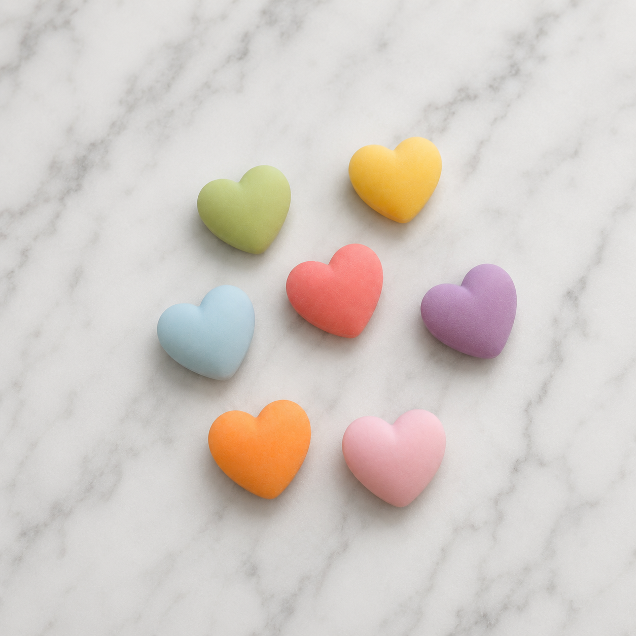 Flat Back Pastel Hearts (S/6)
