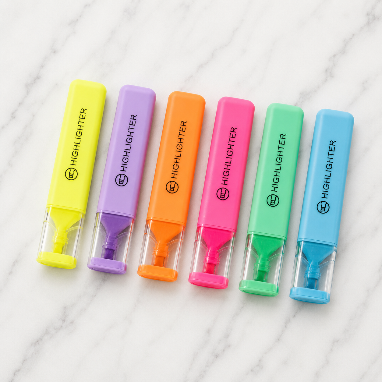 Bold Highlighter Set w/ Clear Cap (S/6)