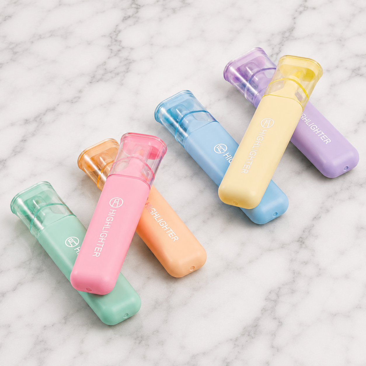 Macron Highlighter Set w/ Clear Cap (S/6)