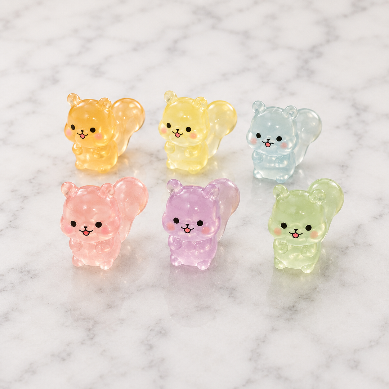 Kawaii Translucent Squirrel Miniature